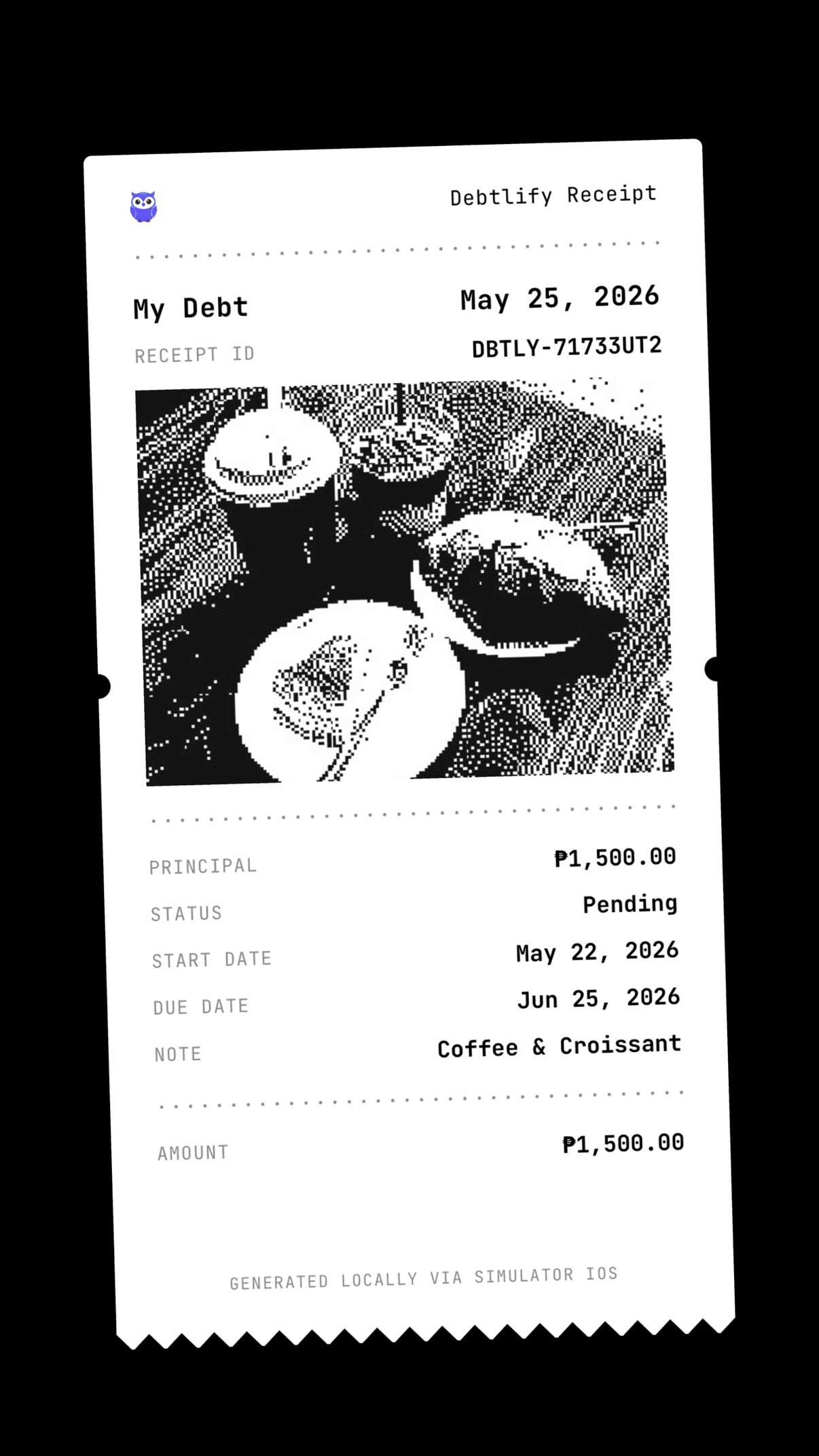 Classic receipt style